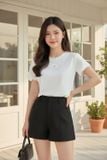  Áo Cotton Croptop nữ phối ren cổ tròn dáng ôm 