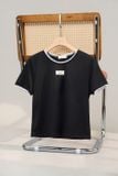  Áo Cotton Croptop nữ phối ren cổ tròn dáng ôm 