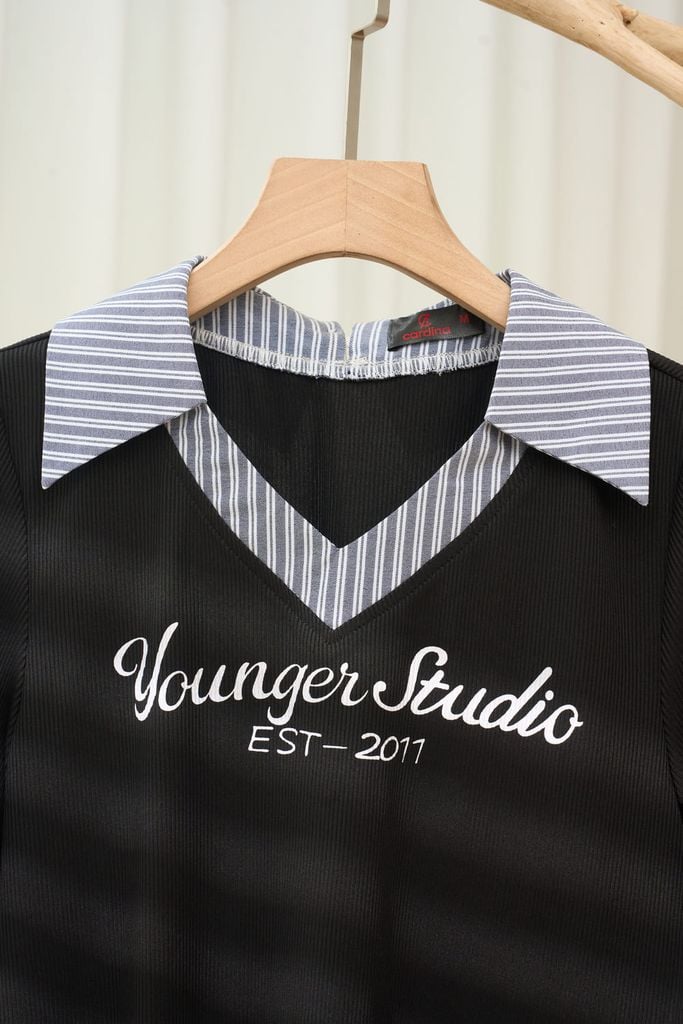  Áo nữ Cardina vải tăm lạnh tay lỡ phối cổ Đức 