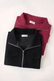  Áo nữ vải nỉ tăm lông cừu dáng croptop khóa kéo 2 chiều 