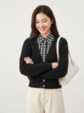  Áo len sọc dài tay vai chờm phối cổ sơ mi 