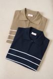  Áo len sợi cotton tay cộc cổ polo khóa 
