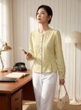 Áo sơ mi cổ tay ren gấu xếp ly 