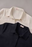  Áo linen dài tay cổ đức dáng suông 