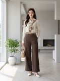  Áo linen dài tay cổ đức dáng suông 