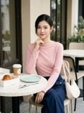  Áo kiểu cổ thuyền xếp ly lệch vai 
