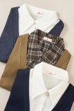  Áo nỉ dạ dài tay phối cổ sơ mi giả cardigan 