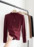  Áo nỉ giữ nhiệt cổ leo mí gân đính tag ngực 