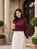  Áo nỉ giữ nhiệt cổ leo mí gân đính tag ngực 