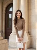  Áo nỉ giữ nhiệt cổ leo mí gân đính tag ngực 