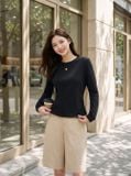  Áo nỉ mịn ôm vừa tay dài đính tag ngực 