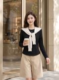  Áo nỉ mịn ôm vừa tay dài đính tag ngực 