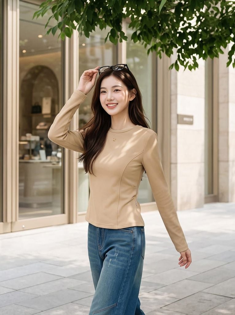  Áo nỉ mịn ôm vừa tay dài đính tag ngực 