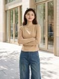 Áo nỉ mịn ôm vừa tay dài đính tag ngực 