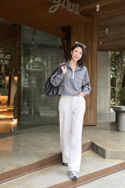 Áo Umi Mềm Giữ Ấm Túi Hộp Vai Chờm Cổ Khóa Zip Dáng Suông