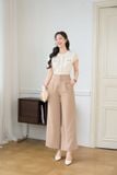  Áo sơ mi xốp Hàn vai chờm cổ tròn 