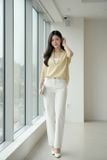  Áo sơ mi nữ thô gió dáng suông bom gấu cổ bẻ 