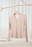  Áo nữ vải nỉ tăm lông cừu dáng dài tay cổ V leo 