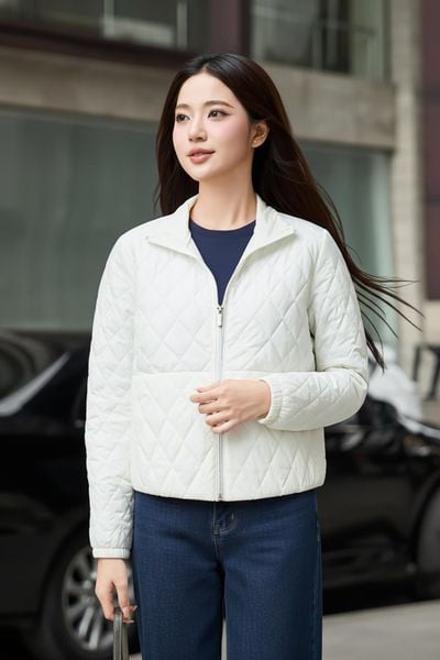  Áo phao dáng ngắn bom gấu túi ngang 