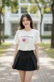  Áo Cotton tay cộc cổ tròn vai trễ in hình Sweet Dessert 
