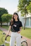  Áo Cotton tay cộc cổ tròn vai trễ in hình Sweet Dessert 