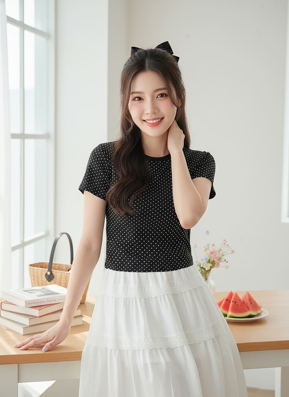 Áo thun gân ôm body tôn dáng