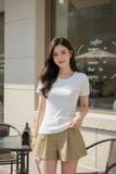  Áo thun nữ tăm lạnh cổ tròn basic tay cộc 
