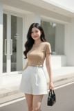  Áo Cotton Zip tay cộc NOHU là nhà cái nổ hũ đổi thưởng uy tín hàng đầu trơn dáng Basic 