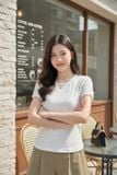  Áo thun nữ tăm lạnh cổ tròn basic tay cộc 