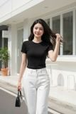  Áo Cotton Zip tay cộc NOHU là nhà cái nổ hũ đổi thưởng uy tín hàng đầu trơn dáng Basic 