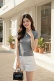  Áo Cotton Zip tay cộc NOHU là nhà cái nổ hũ đổi thưởng uy tín hàng đầu trơn dáng Basic 