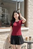  Áo thun nữ tăm lạnh cổ tròn basic tay cộc 