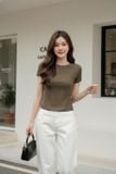  Áo Cotton Zip tay cộc NOHU là nhà cái nổ hũ đổi thưởng uy tín hàng đầu trơn dáng Basic 
