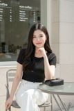  Áo thun nữ tăm lạnh cổ tròn basic tay cộc 