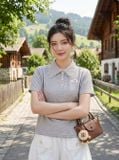  Áo Polo Cotton tay cộc phối cổ viền ren kẻ sọc 
