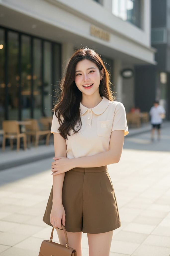  Áo Polo Cotton Zip tay cộc cổ sen túi ngực Classic 