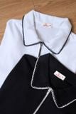  Áo Polo Cotton tổ ong tay liền chun gấu phối khóa cổ 