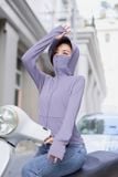  [OOH] Áo chống nắng nữ 2 lớp vải sợi lạnh dáng lửng thắt eo cản UV 