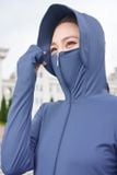  Áo chống nắng nữ 2 lớp vải sợi lạnh dáng lửng thắt eo cản UV 