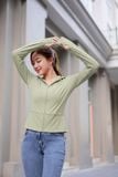  [OOH] Áo chống nắng nữ 2 lớp vải sợi lạnh dáng lửng thắt eo cản UV 