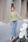  [OOH] Áo chống nắng nữ 2 lớp vải sợi lạnh dáng lửng thắt eo cản UV 