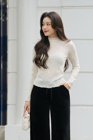 Áo giữ nhiệt ren cổ leo