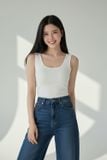  Áo ba lỗ nữ Cotton Zip cổ tròn dáng ôm Basic 