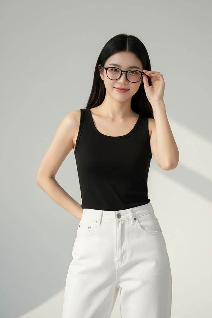  Áo ba lỗ nữ Cotton Zip cổ tròn dáng ôm Basic 