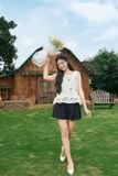  Áo sát nách phối cổ viền gấu bèo 