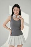  Áo ba lỗ nữ Cotton Zip cổ tròn dáng ôm Basic 