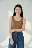  Áo ba lỗ nữ Cotton Zip cổ tròn dáng ôm Basic 
