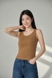  Áo ba lỗ nữ Cotton Zip cổ tròn dáng ôm Basic 