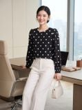  Áo sơ mi dài tay cổ viền tròn 
