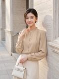  Áo sơ mi lụa tuyết vai bồng cổ bèo 
